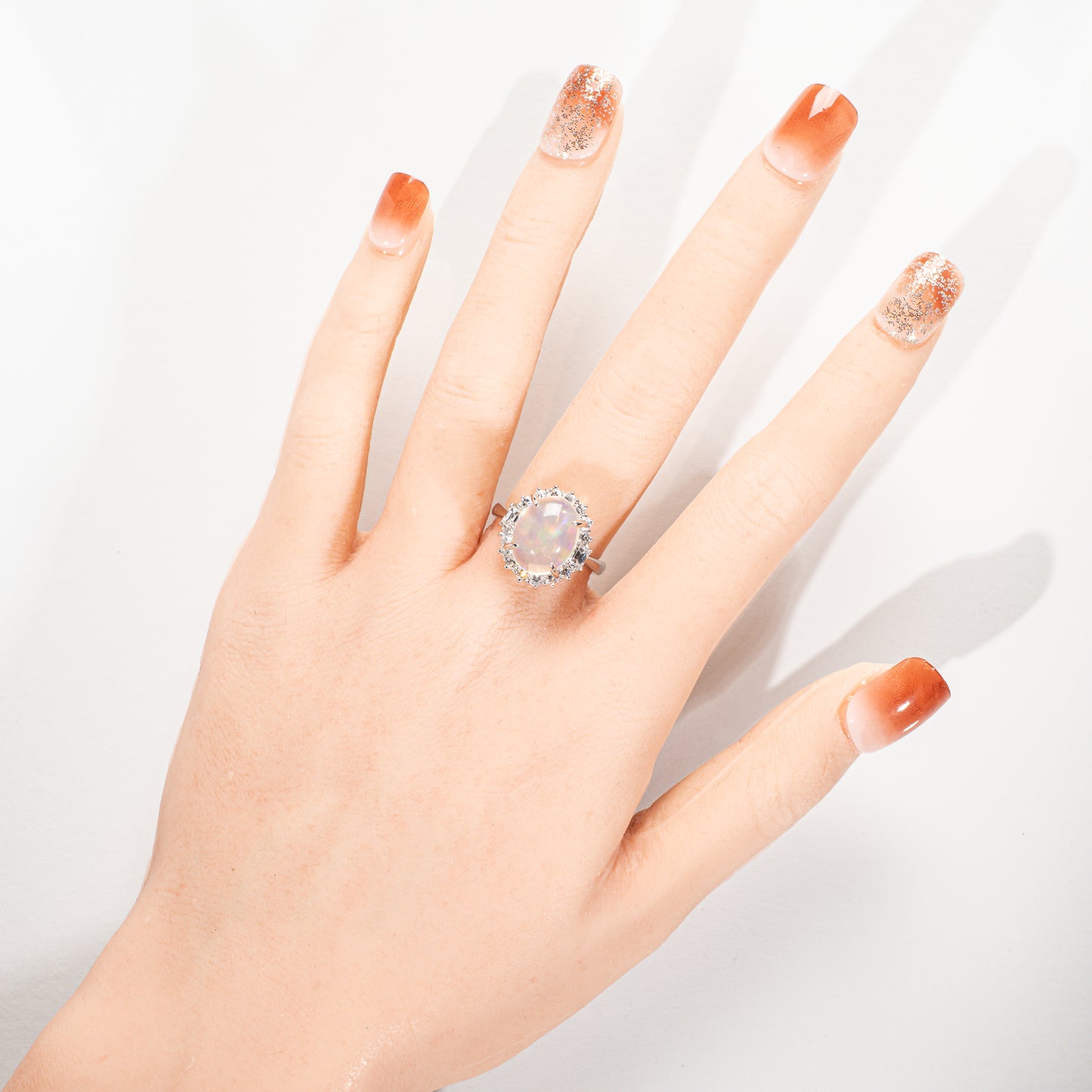 オパール4.45ct ダイヤモンド0.75ct Pt900 8.6g