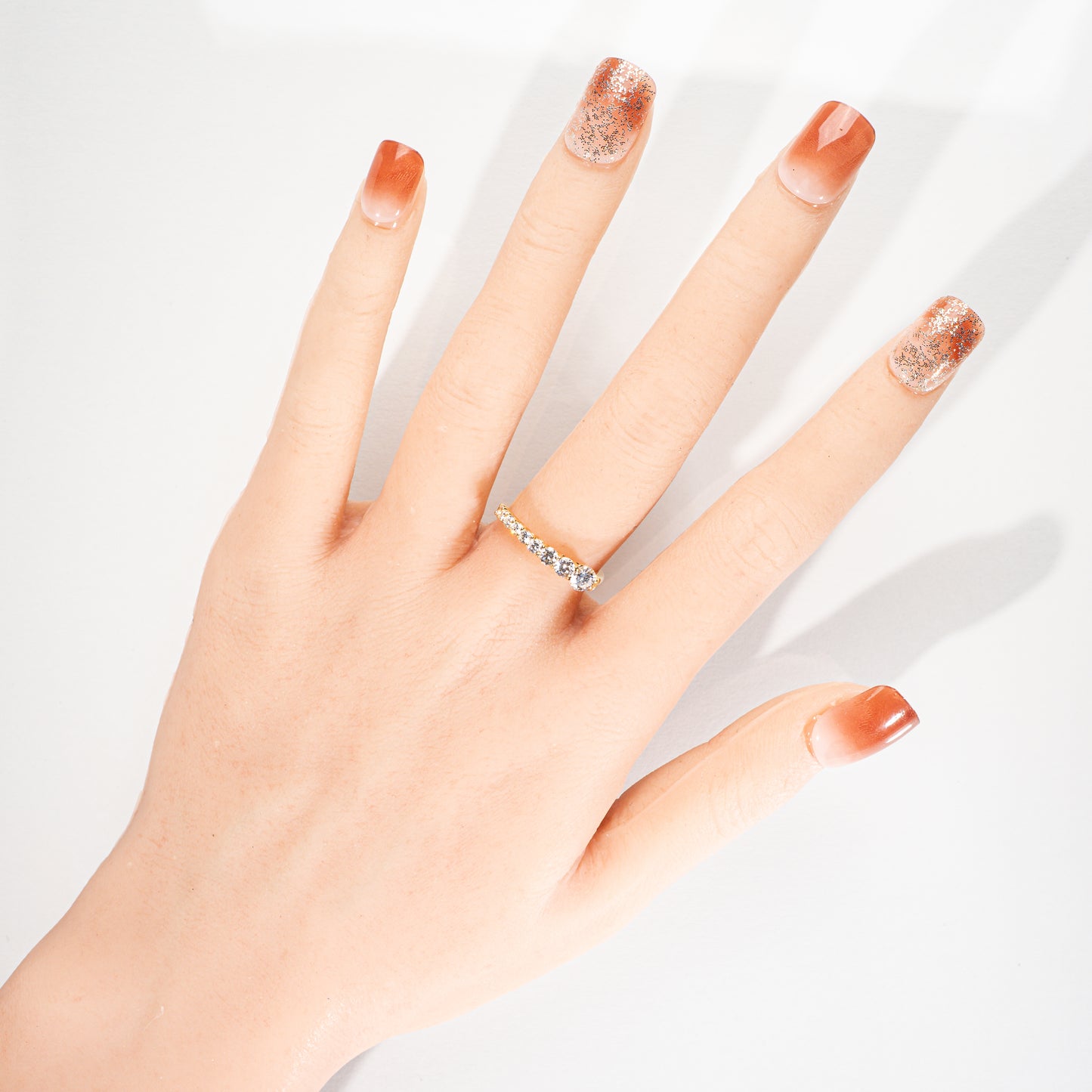 HCO ダイヤモンド0.75ct K18YG グラデーションリング