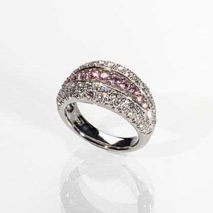ファンシーインテンスカラーピンクダイヤモンド0.50ct ダイヤモンド1.17ct Pt900 リング