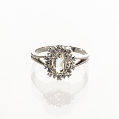 ローズカットダイヤモンド0.63ct メレダイヤモンド0.32ct Pt950 リング