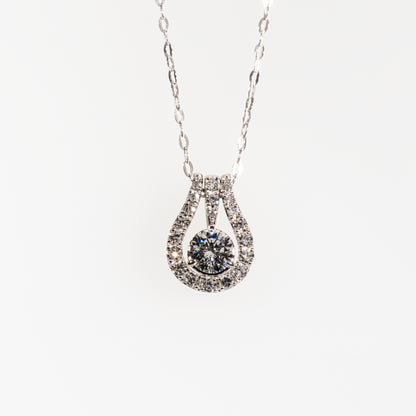 ダイヤモンド0.304ct メレダイヤモンド 0.18ct / 0.02ct Pt950 ホースシューネックレス