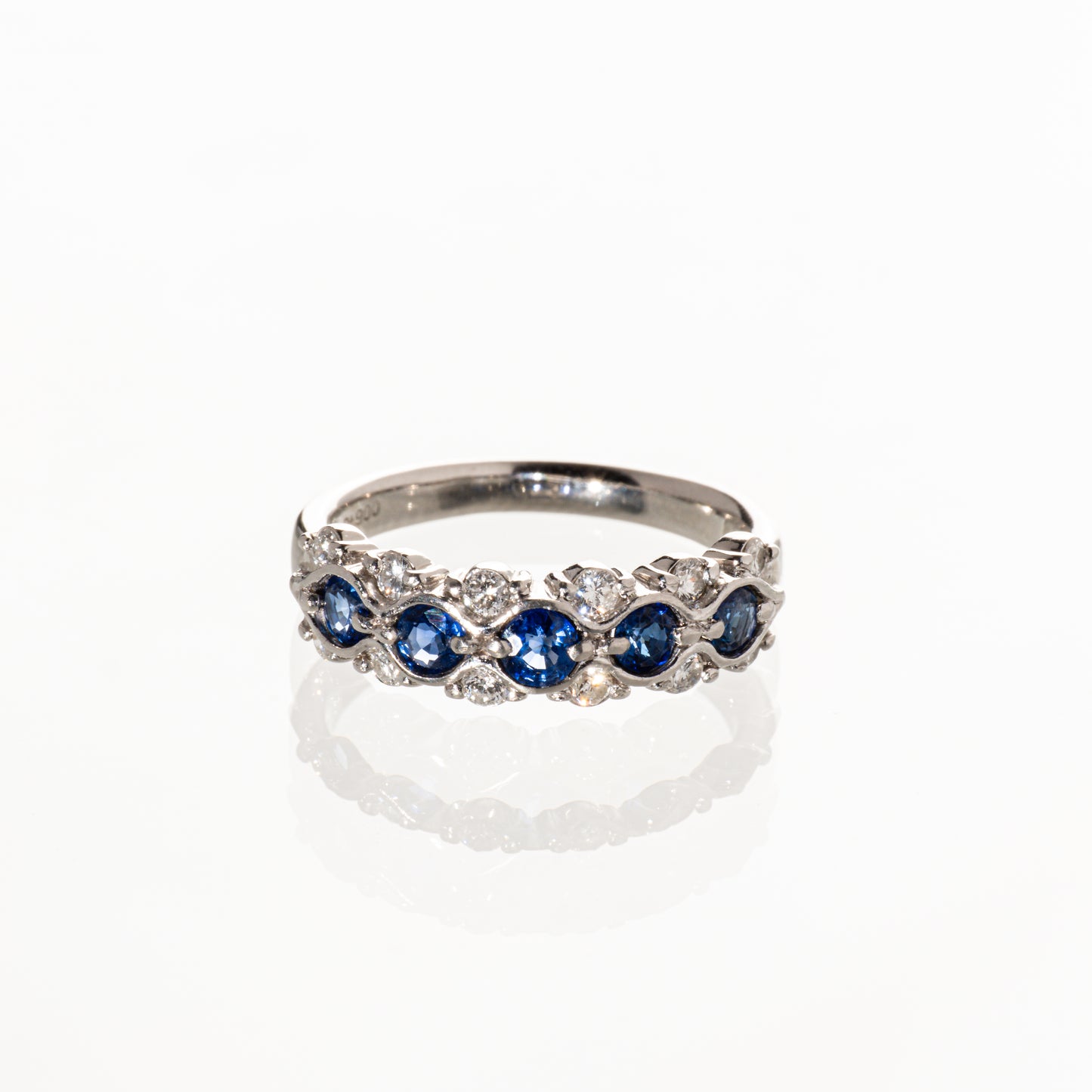 サファイア0.63ct ダイヤモンド0.26ct Pt900 リング