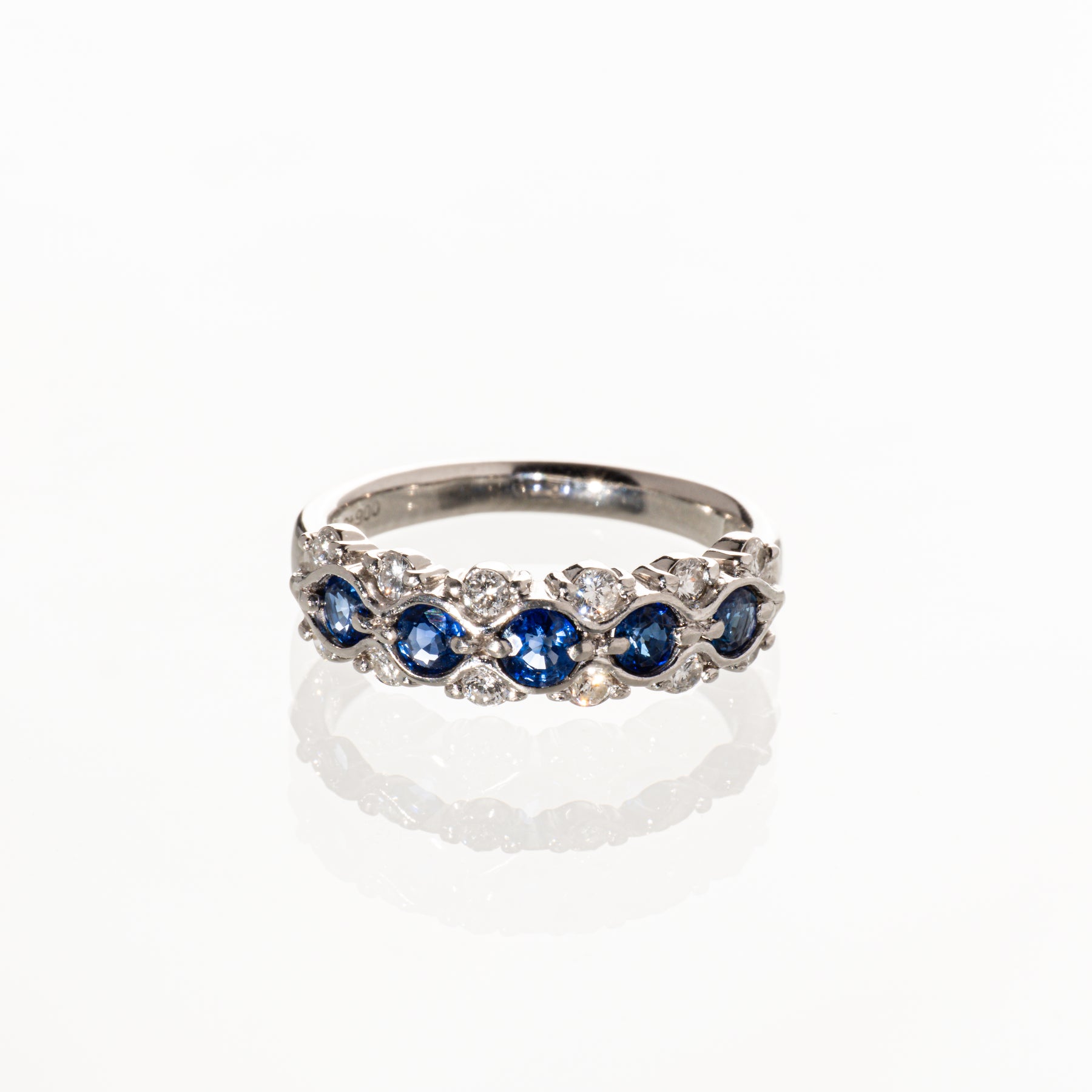 サファイア0.63ct ダイヤモンド0.26ct Pt900 リング