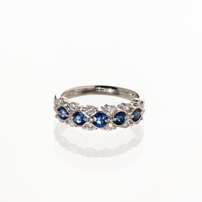 サファイア0.63ct ダイヤモンド0.26ct Pt900 リング