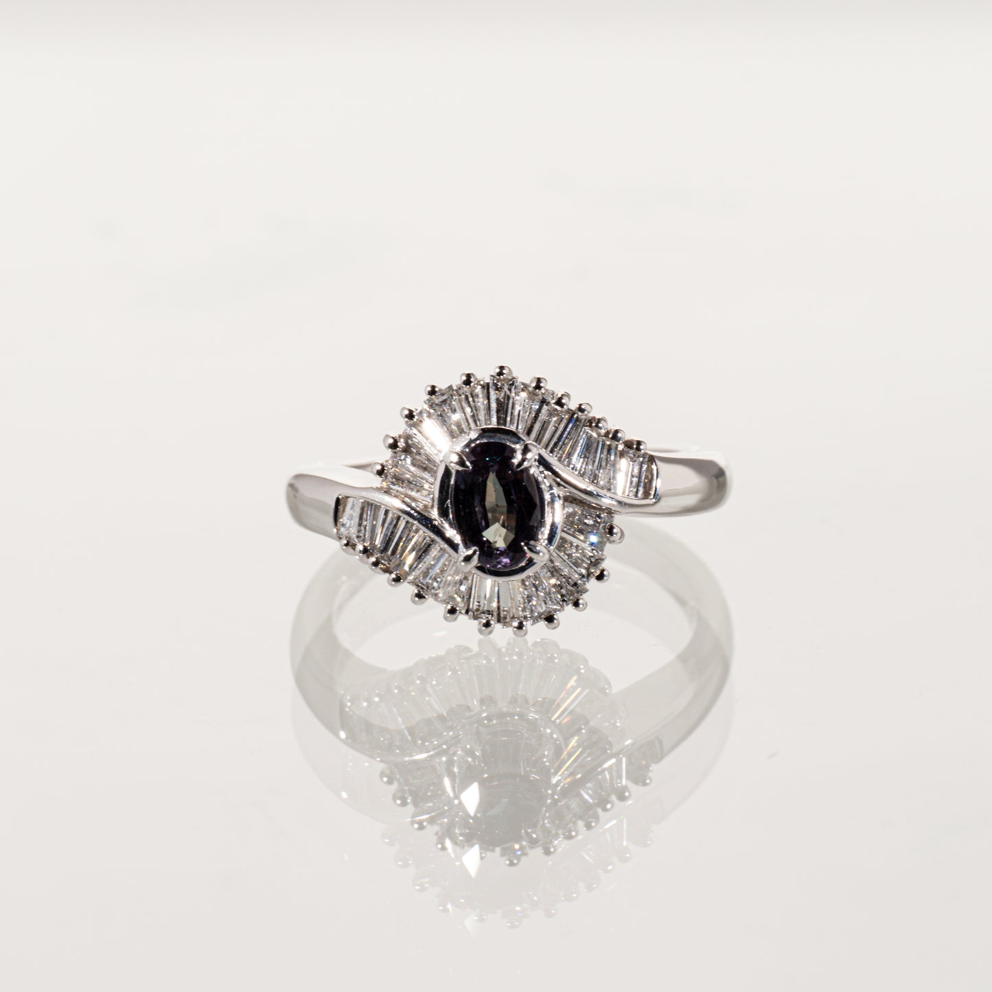 ブラジル産アレキサンドライト0.39ct ダイヤモンド0.53ct Pt900 リング