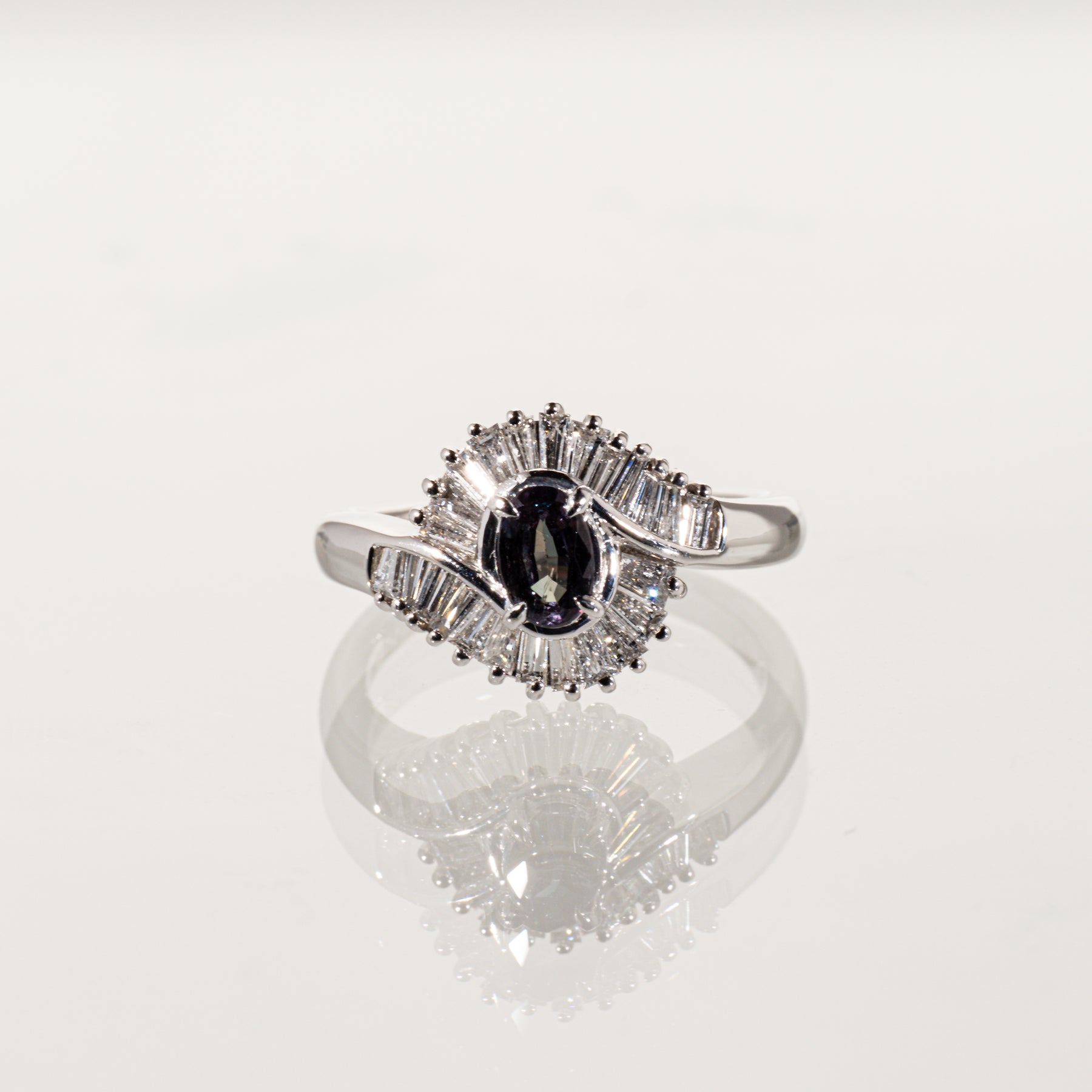 ブラジル産アレキサンドライト0.39ct ダイヤモンド0.53ct Pt900 リング