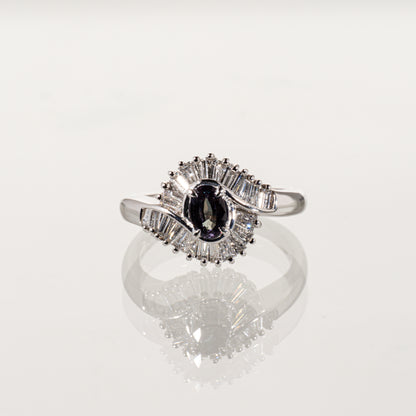 ブラジル産アレキサンドライト0.39ct ダイヤモンド0.53ct Pt900 リング