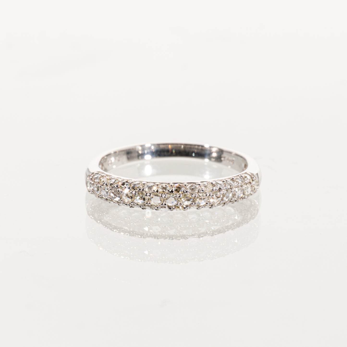 ローズカットダイヤモンド0.40ct Pt950 パヴェハーフエタニティリング