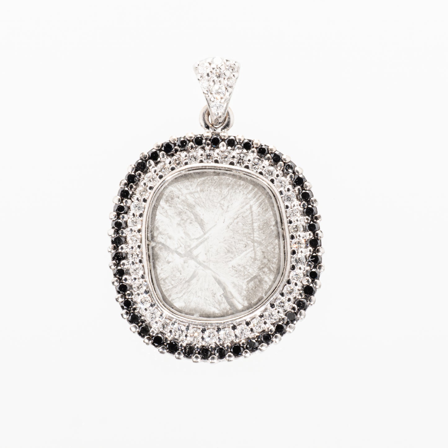 スライスカットダイヤモンド1.21ct ダイヤモンド0.54ct K18WG ペンダントトップ
