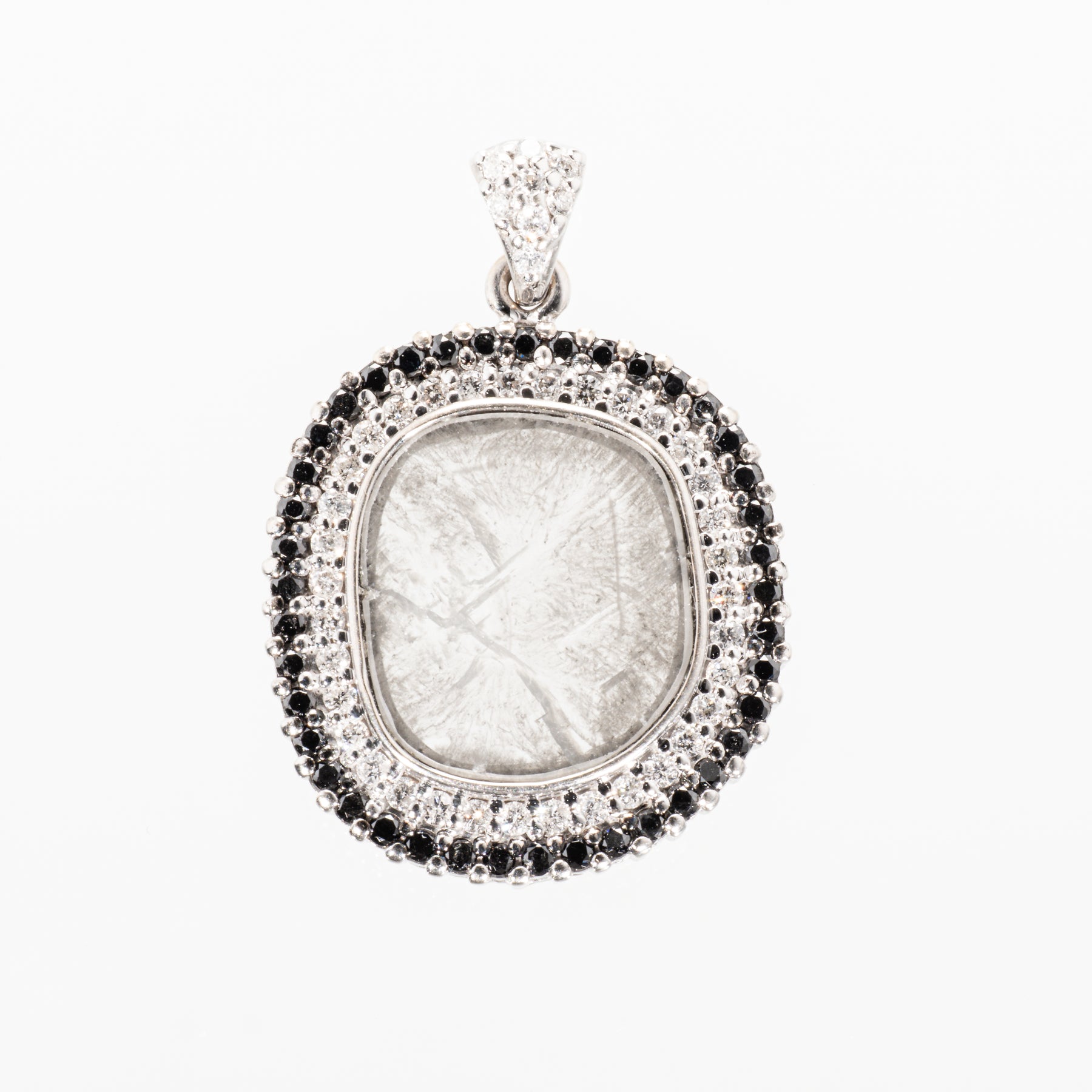 スライスカットダイヤモンド1.21ct ダイヤモンド0.54ct K18WG ペンダントトップ
