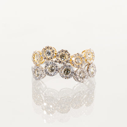 ダイヤモンド0.50ct メレダイヤモンド0.50ct K18/PT900 マルチヘイローリング