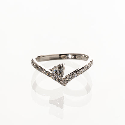 ハートシェイプダイヤモンド0.208ct メレダイヤモンド0.13ct Pt900 リング