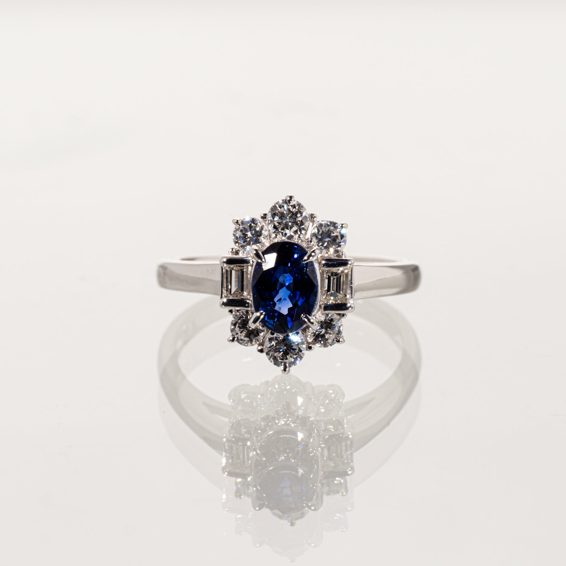 サファイア1.04ct ダイヤモンド0.70ct Pt900 リング