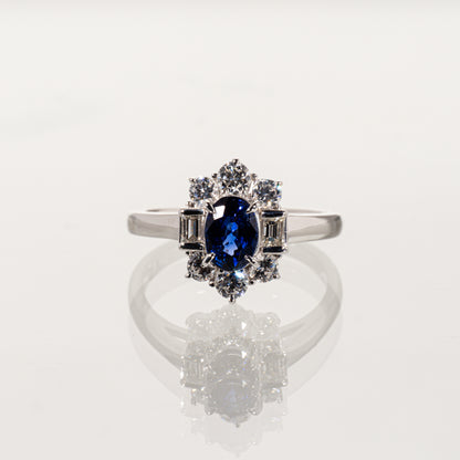 サファイア1.04ct ダイヤモンド0.70ct Pt900 リング