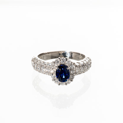 サファイア0.80ct  ダイヤモンド1.40ct Pt900 リング