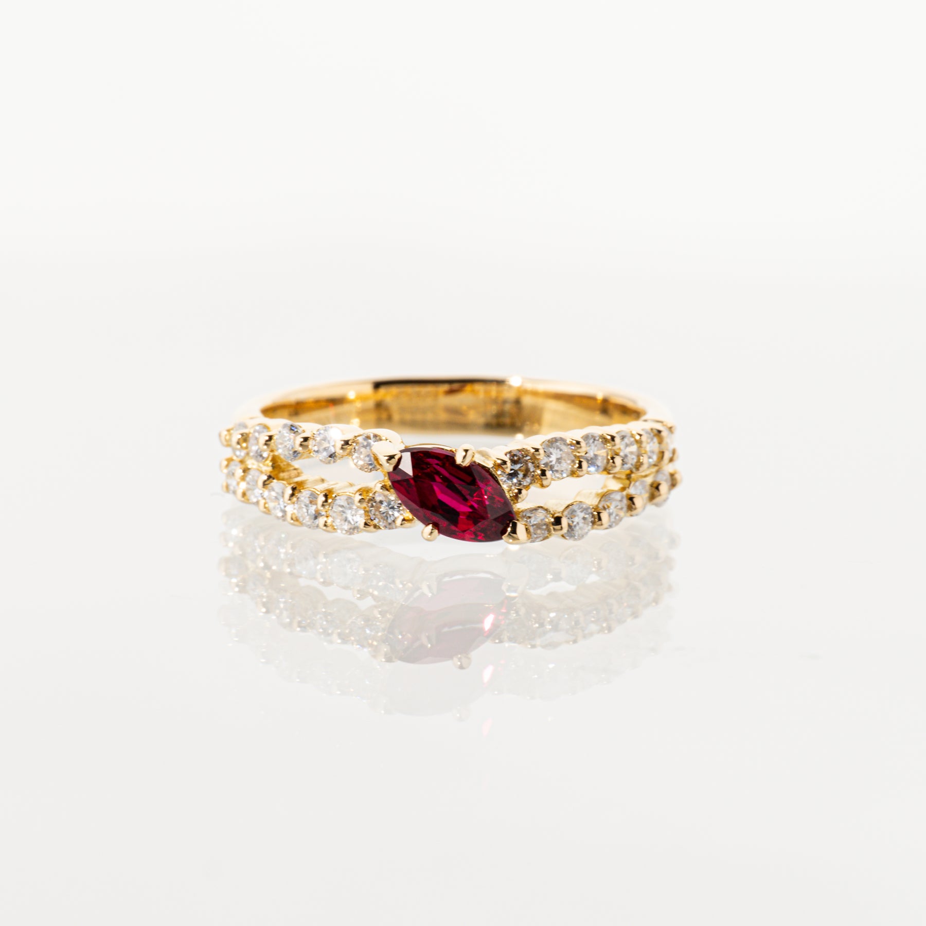 ルビー0.546ct ダイヤモンド0.41ct K18 リング