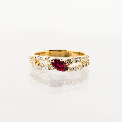 ルビー0.546ct ダイヤモンド0.41ct K18 リング