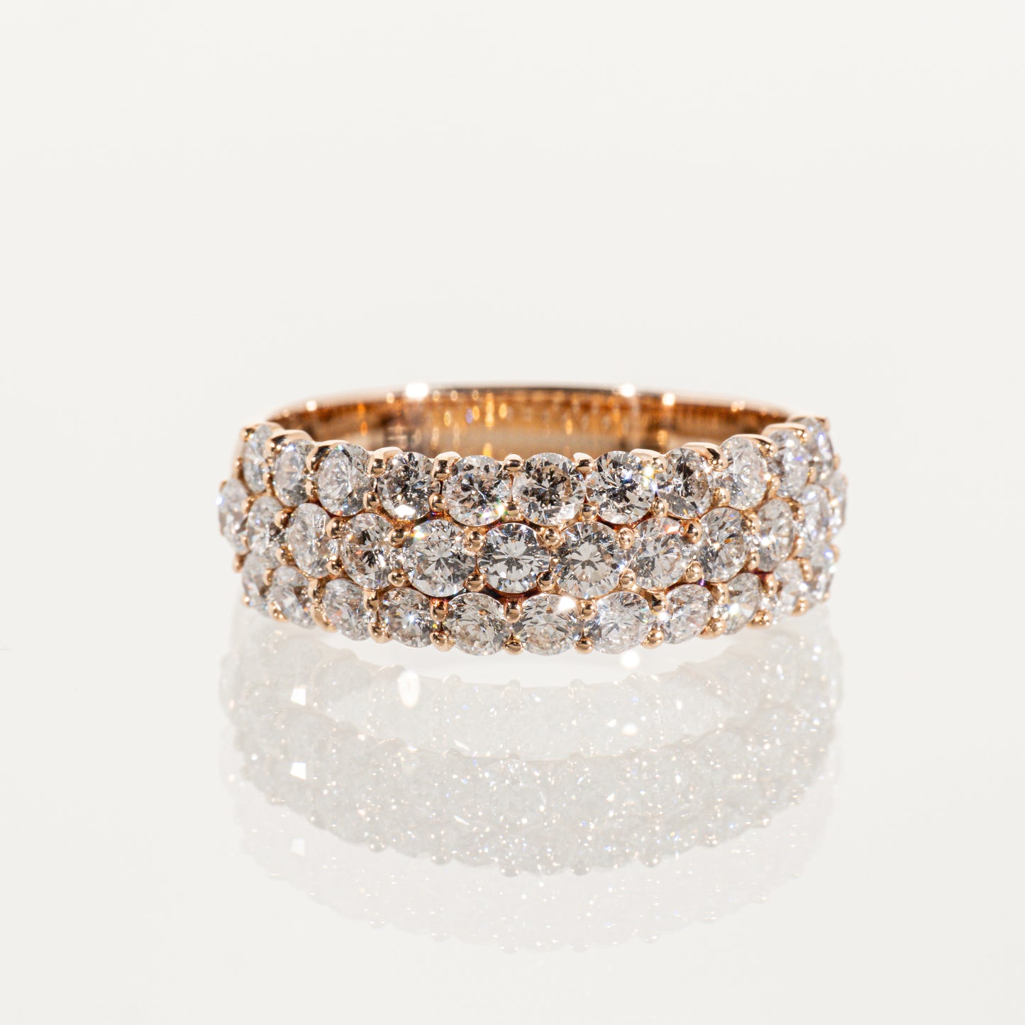 ダイヤモンド2.00ct K18PG パヴェハーフエタニティ