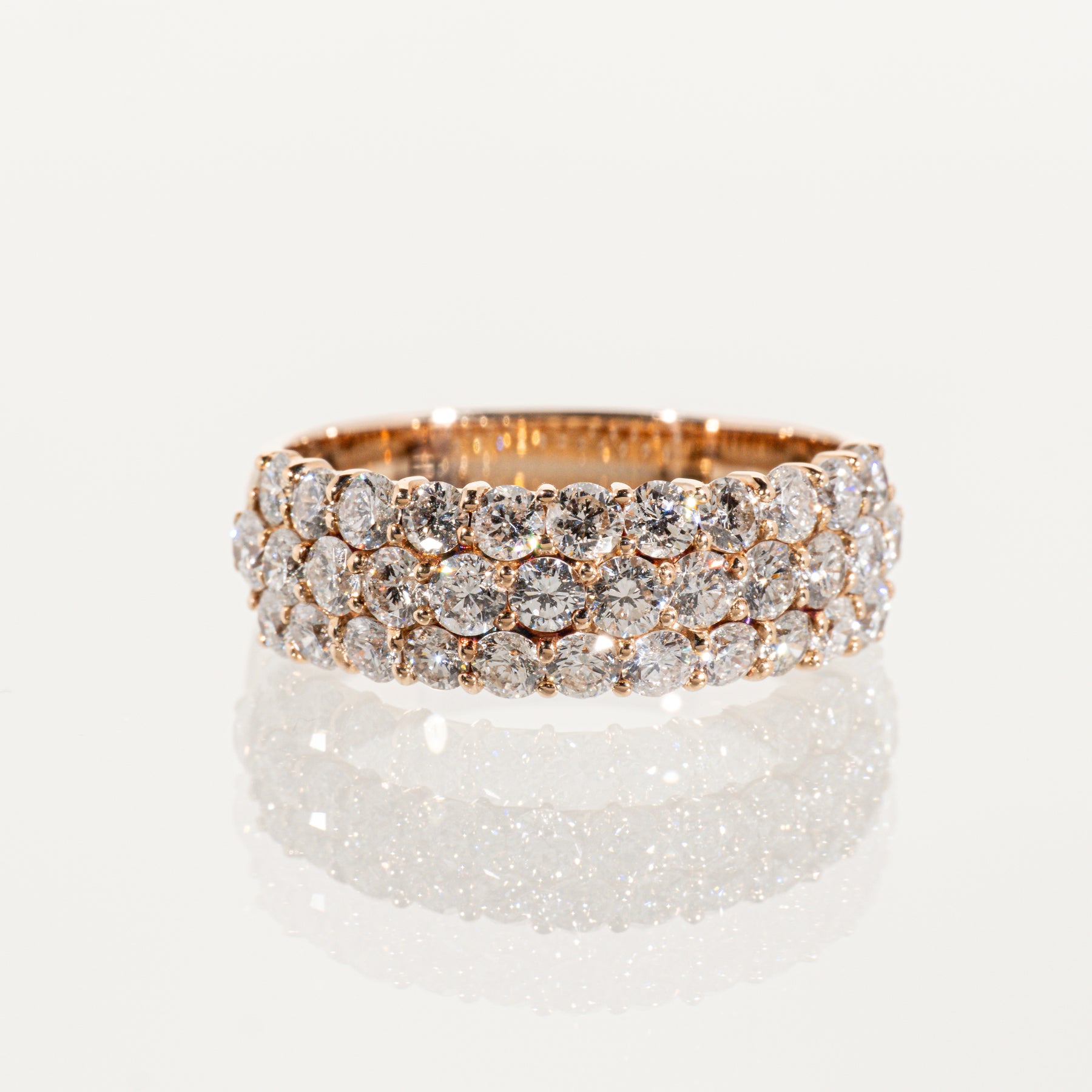 ダイヤモンド2.00ct K18PG パヴェハーフエタニティ