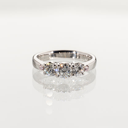 ダイヤモンド0.701ct ピンクダイヤモンド0.03ct Pt900 リング