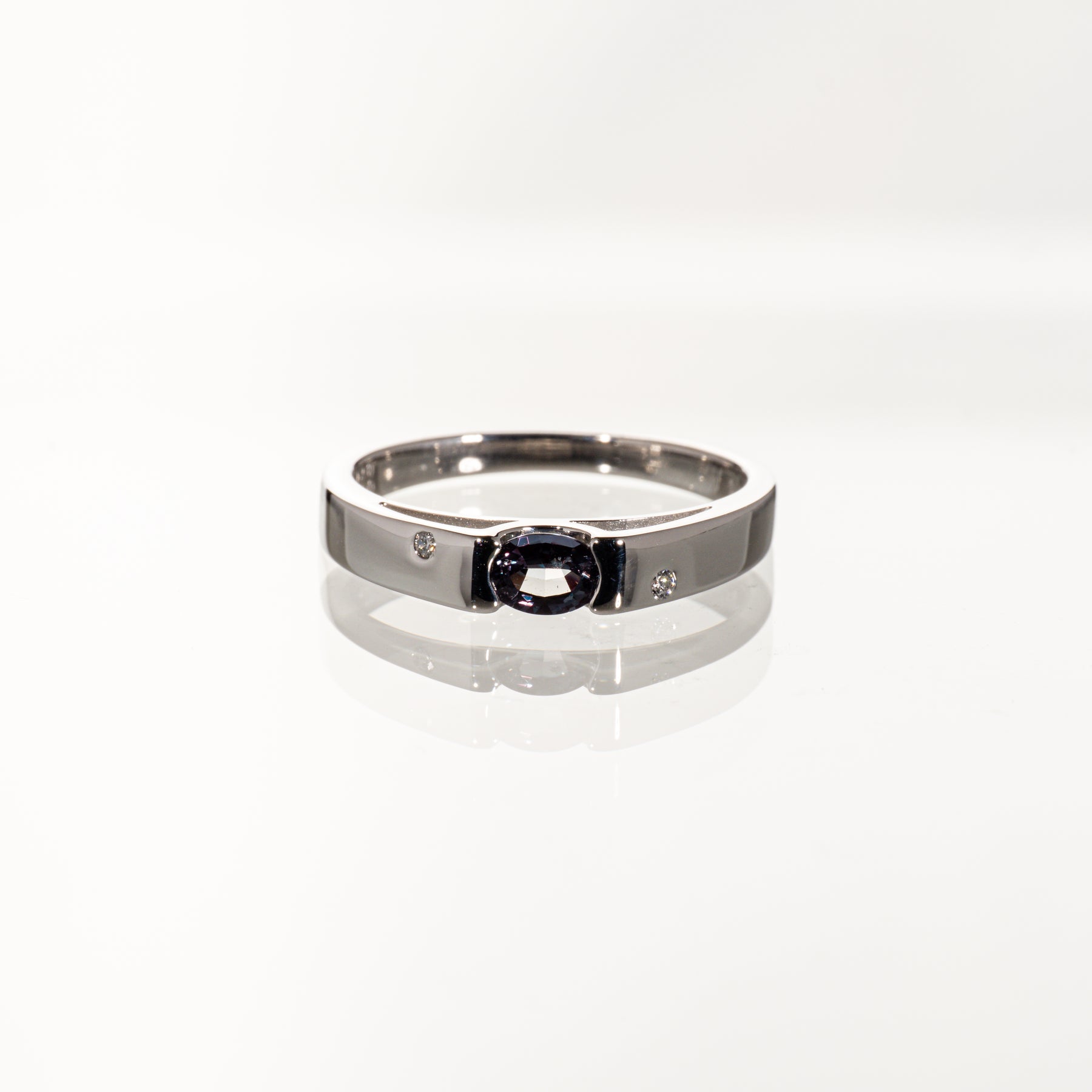 アレキサンドライト0.27ct ダイヤモンド0.02ct Pt900 リング