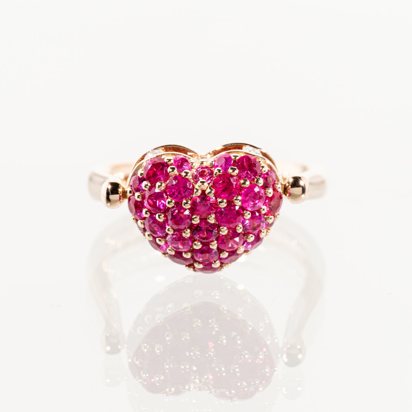 Ponte Vecchio ルビー0.90ct ダイヤモンド0.12ct K18PG フリップリング