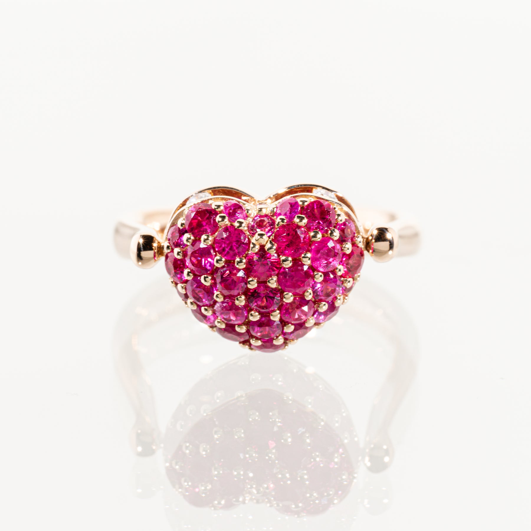 Ponte Vecchio ルビー0.90ct ダイヤモンド0.12ct K18PG フリップリング