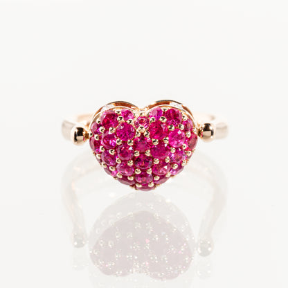 Ponte Vecchio ルビー0.90ct ダイヤモンド0.12ct K18PG フリップリング