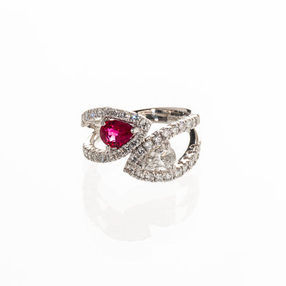 ビルマ産ルビー0.70ct ダイヤモンド1.23ct PT900 リング