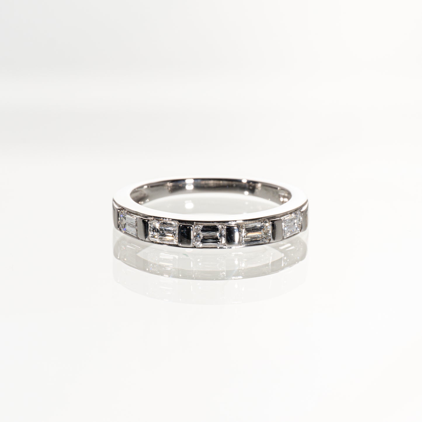 クリスカットダイヤモンド0.53ct Pt1000 ハーフエタニティリング