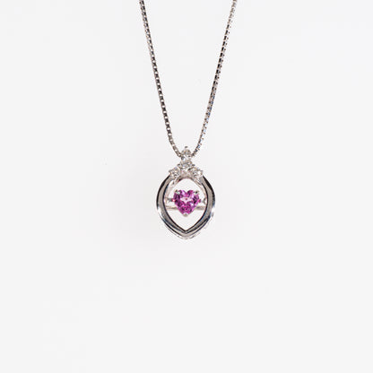 ピンクサファイア0.30ct ダイヤモンド0.07ct K18 ダンシングストーンネックレス