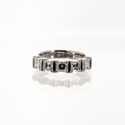 カレイカットダイヤモンド1.52ct Pt900 ハーフエタニティリング