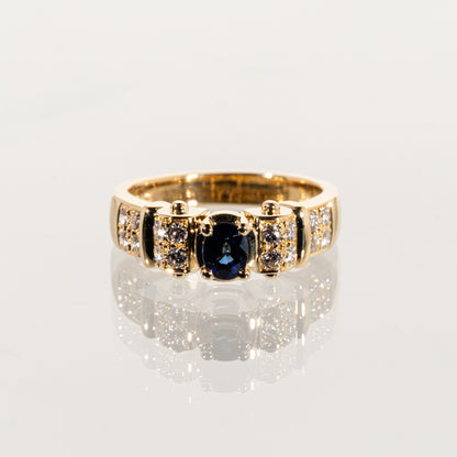POLA サファイア0.45ct ダイヤモンド0.37ct K18 リング