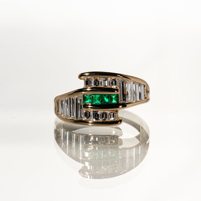 エメラルド0.23ct ダイヤモンド1.70ct K18YG リング