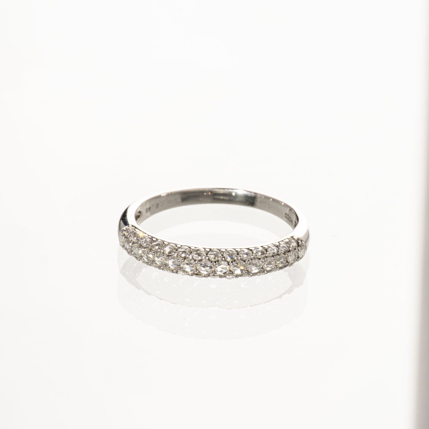 ローズカットダイヤモンド0.40ct Pt900 ハーフエタニティリング