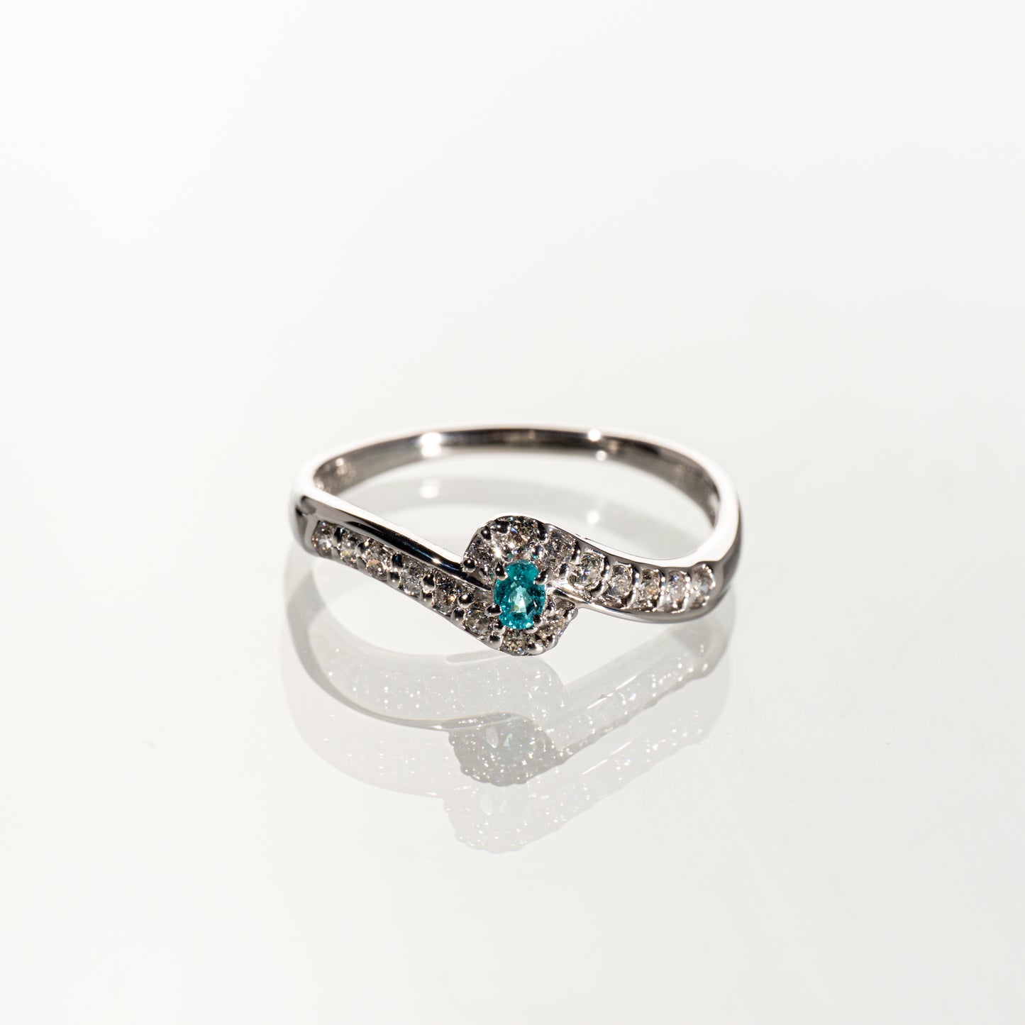 パライバトルマリン0.08ct ダイヤモンド0.27ct Pt900 リング