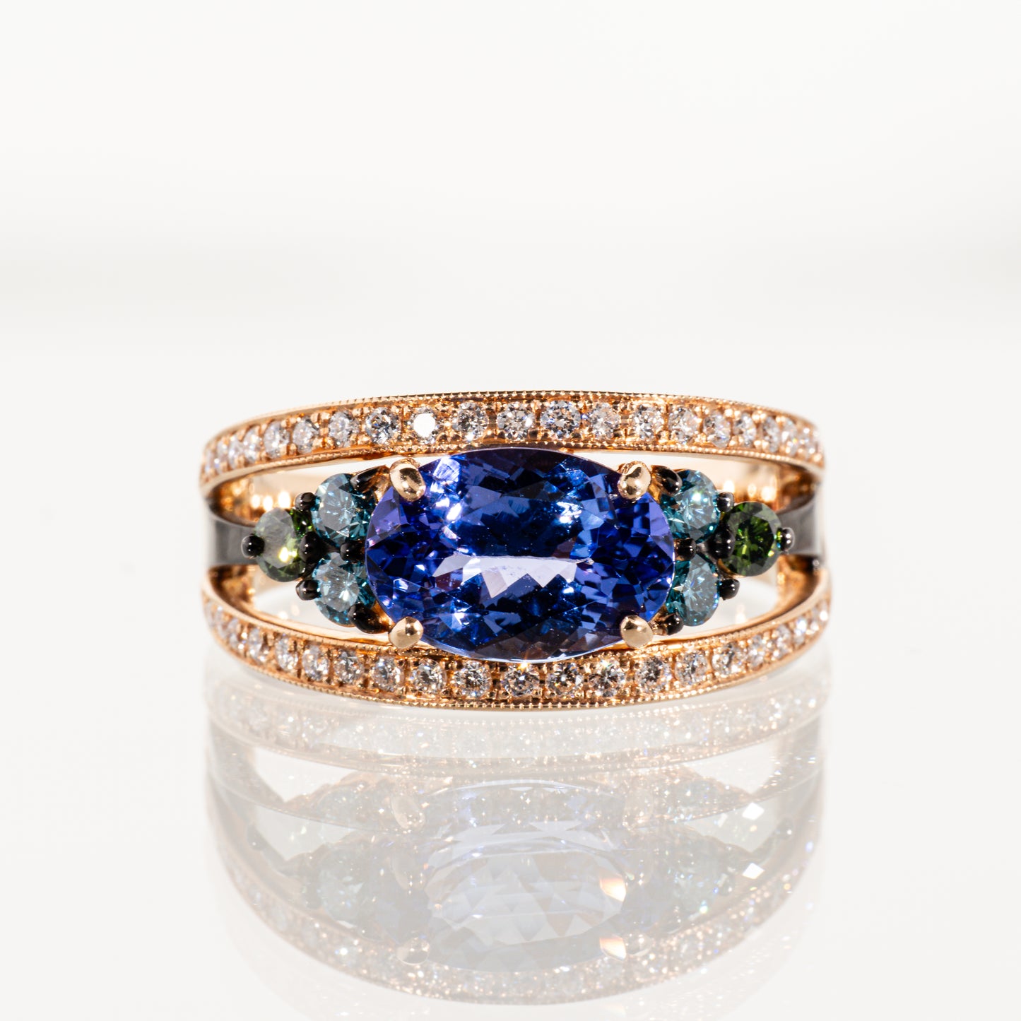 タンザナイト2.64ct ダイヤモンド0.82ct K18ピンクゴールド リング