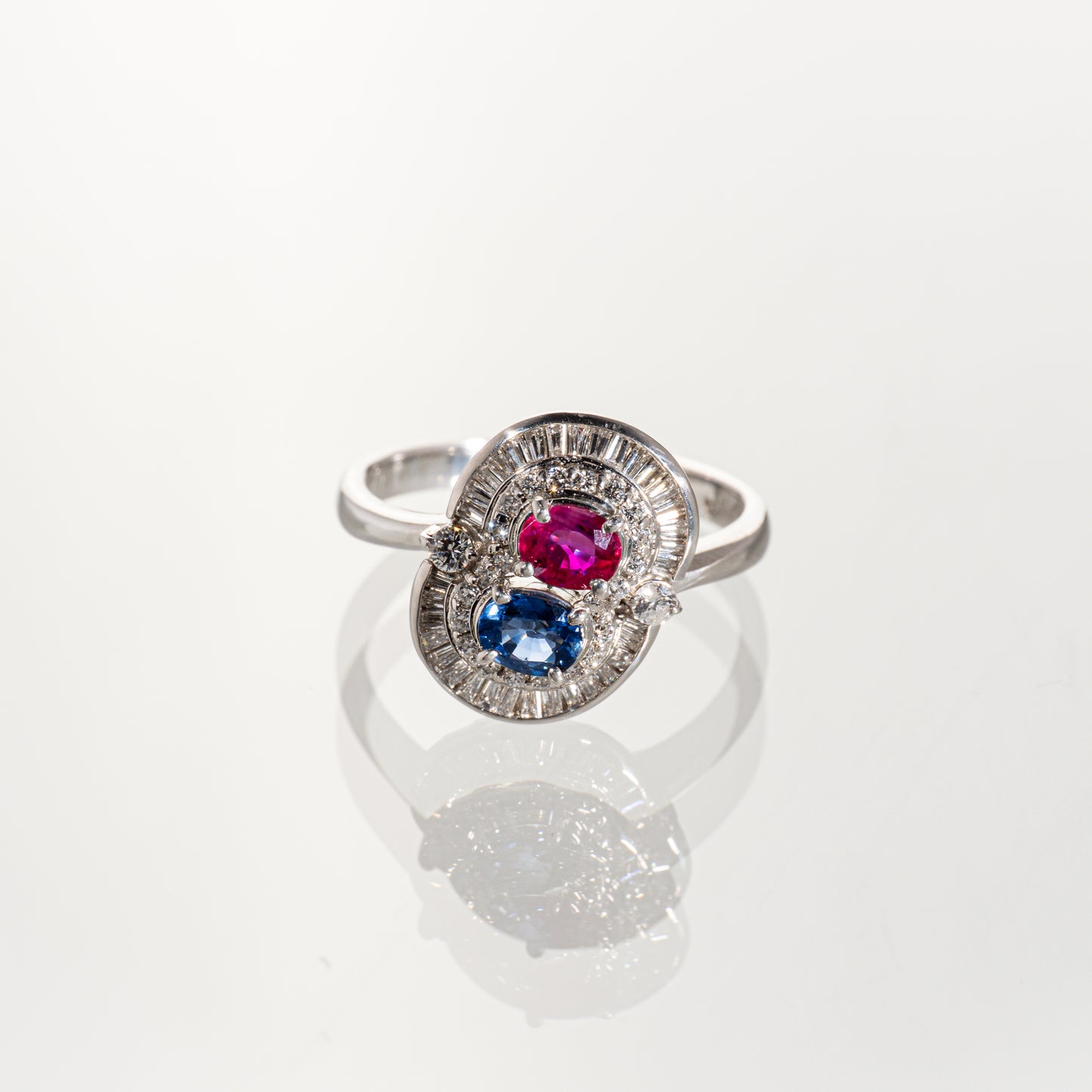ルビー0.63ct サファイア0.61ct ダイヤモンド0.81ct Pt900 リング