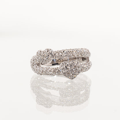 Ponte Vecchio ダイヤモンド0.90ct K18WG パヴェハートリング