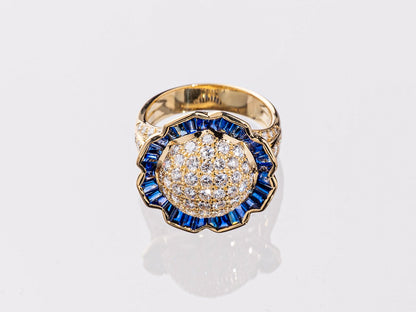 ダイヤモンド1.57ct サファイア1.53ct K18 リング