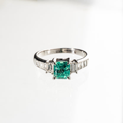 エメラルド1.17ct ダイヤモンド0.65ct Pt900 リング