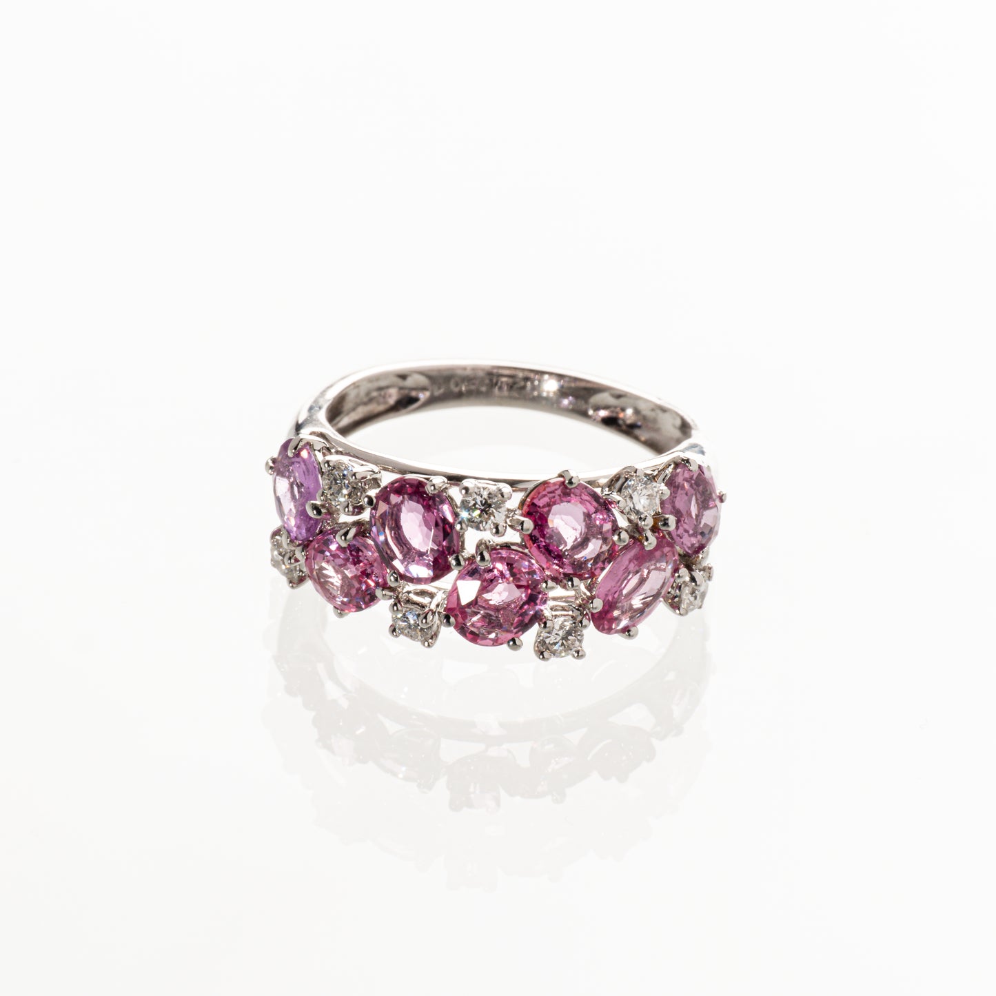 パパラチアサファイア2.64ct ダイヤモンド0.25ct K18 リング