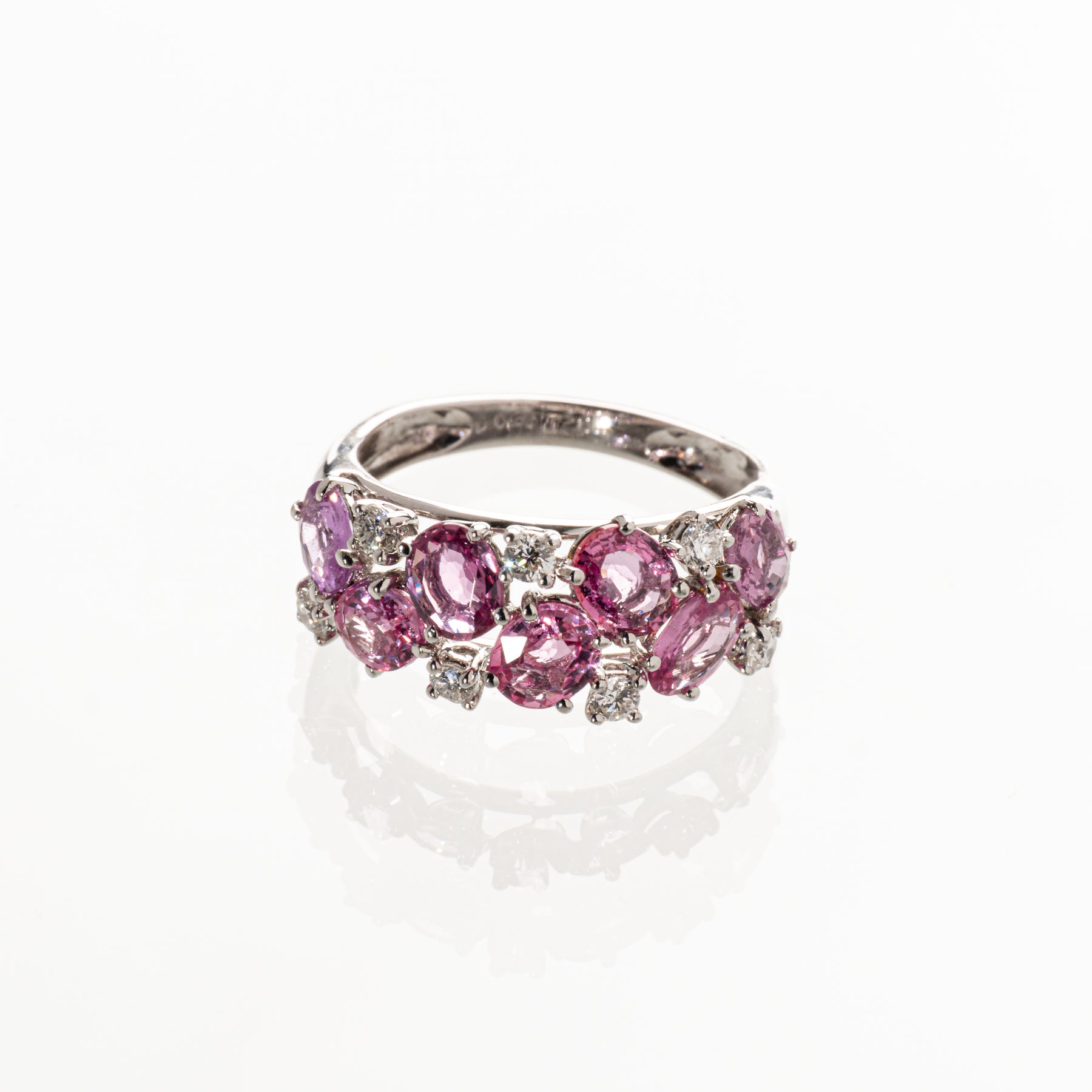 パパラチアサファイア2.64ct ダイヤモンド0.25ct K18 リング