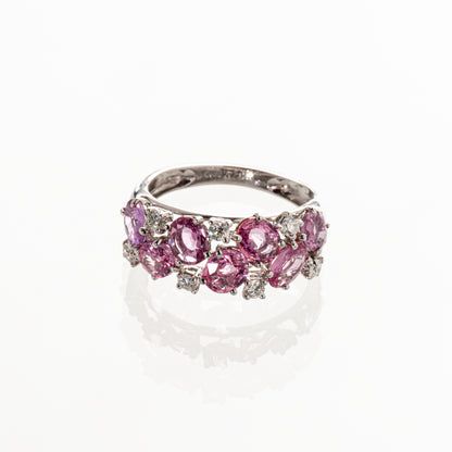 パパラチアサファイア2.64ct ダイヤモンド0.25ct K18 リング