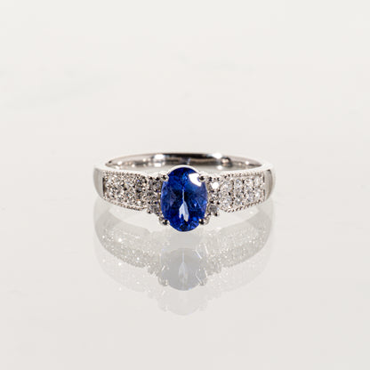 タンザナイト0.90ct ダイヤモンド0.20ct Pt900 リング
