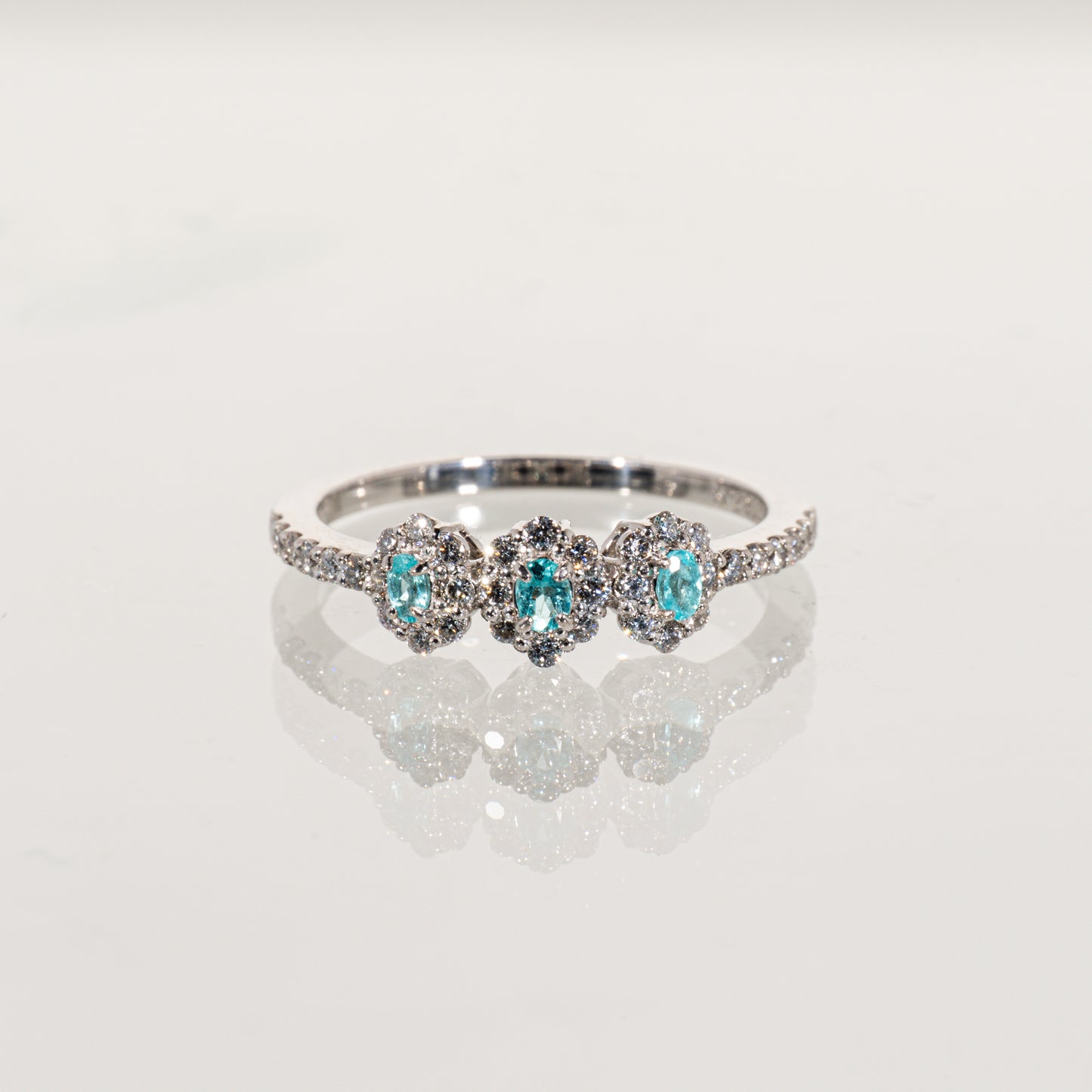 パライバトルマリン0.12ct ダイヤモンド0.33ct Pt900 リング