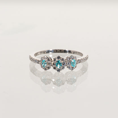 パライバトルマリン0.12ct ダイヤモンド0.33ct Pt900 リング