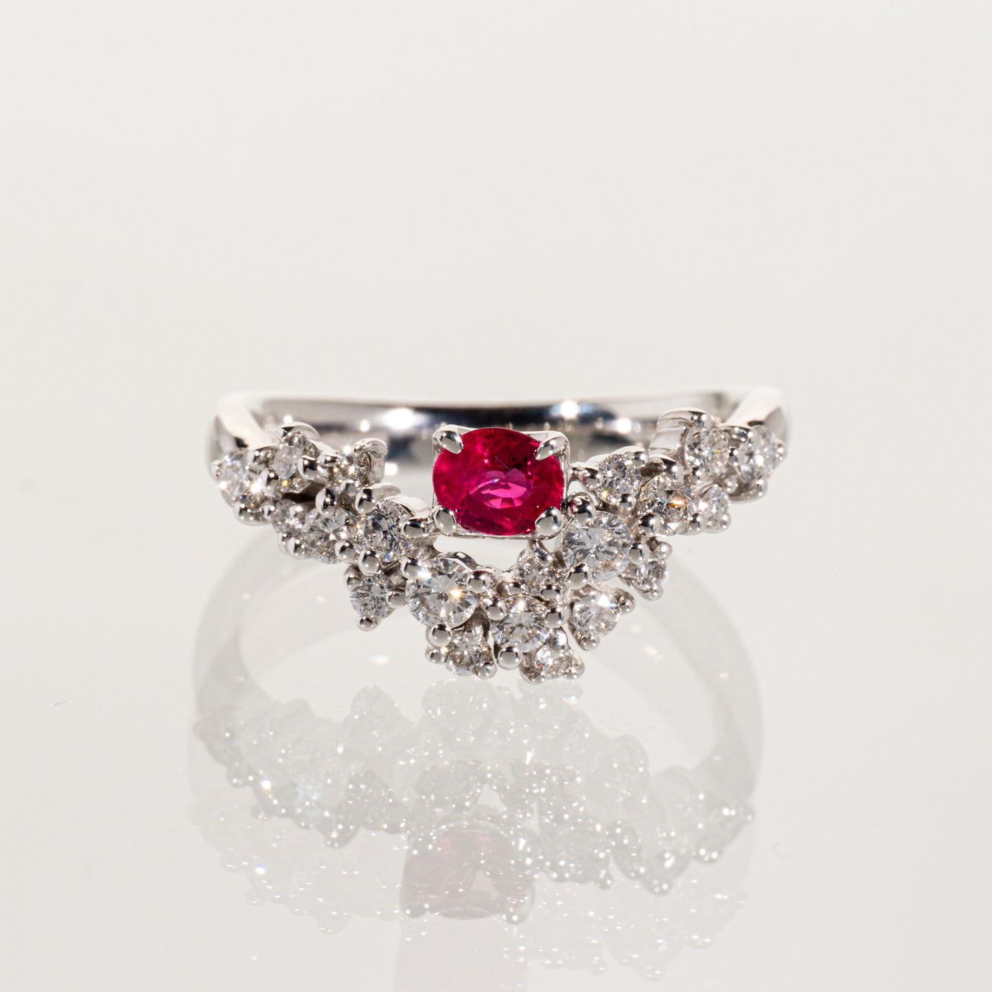 ルビー0.30ct ダイヤモンド0.50ct K18WG リング