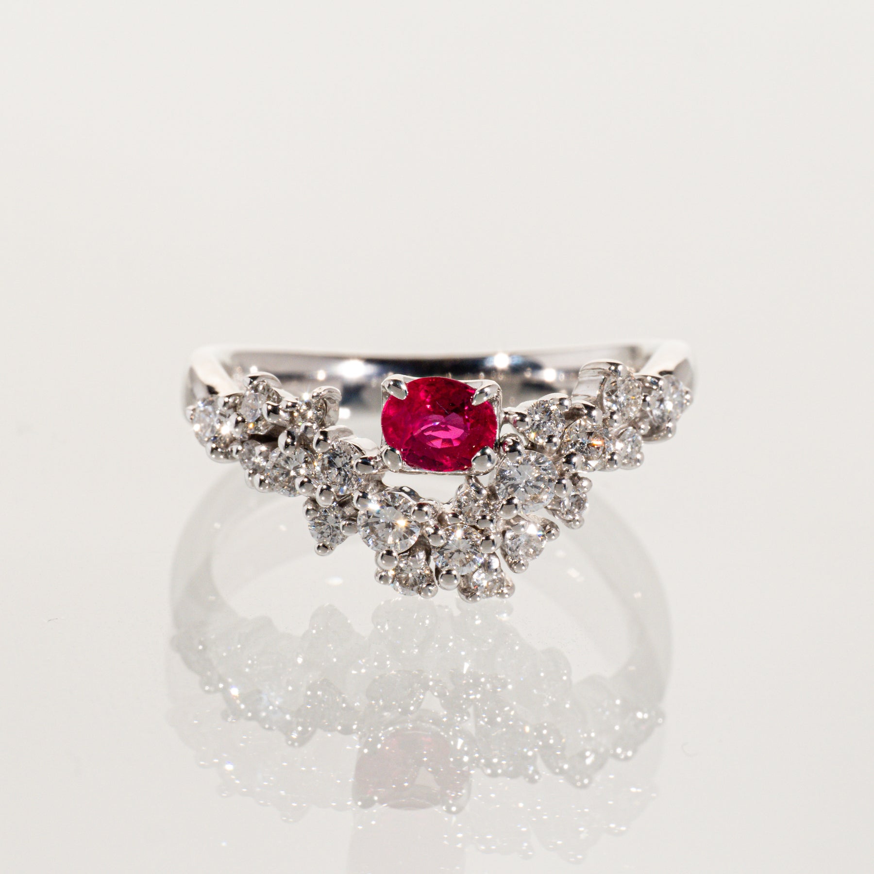 ルビー0.30ct ダイヤモンド0.50ct K18WG リング