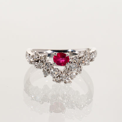 ルビー0.30ct ダイヤモンド0.50ct K18WG リング